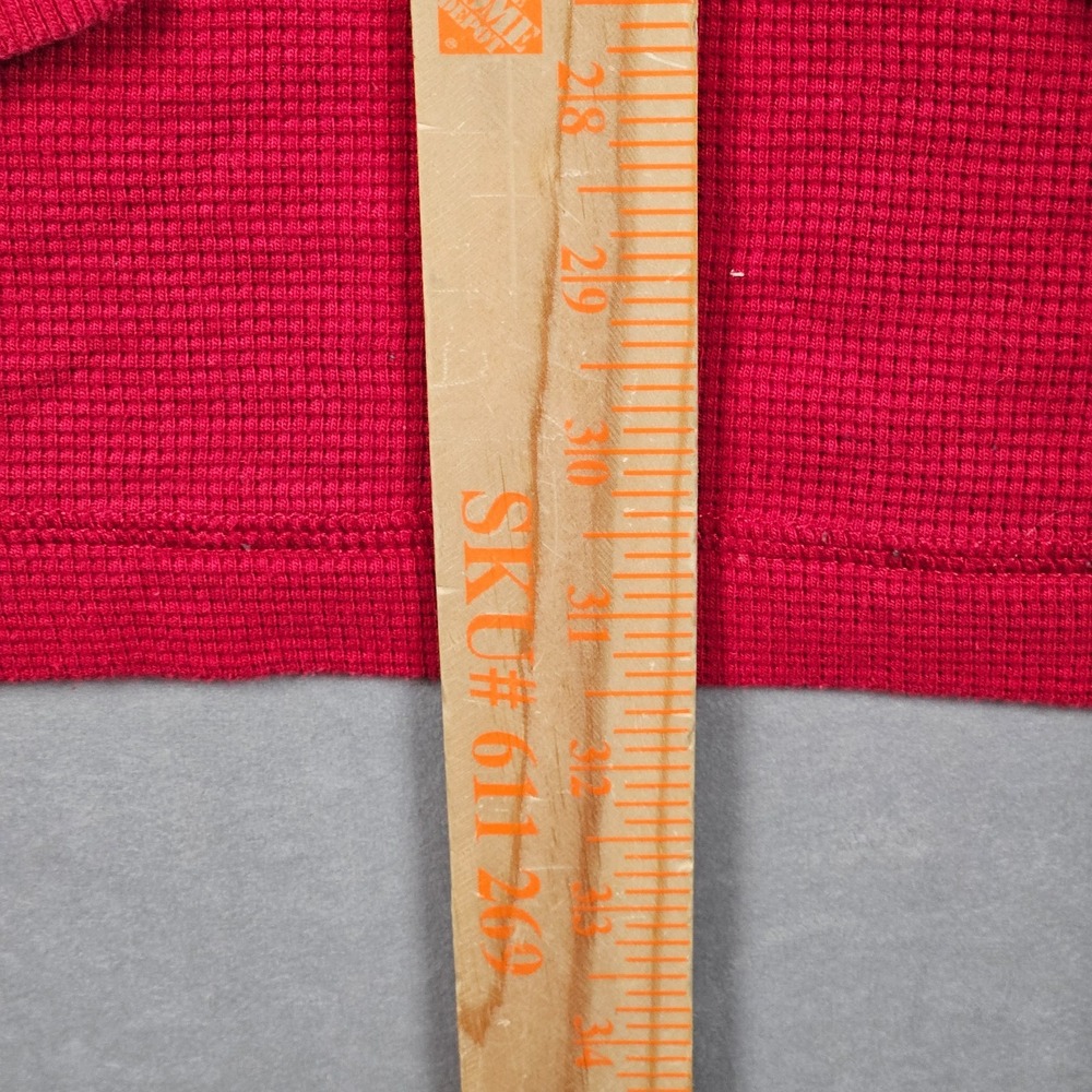 Eddie Bauer Shirt Mens Red Tall XL Waffle Knit Thermal Black Lab Graphic Crew - Picture 6 of 11